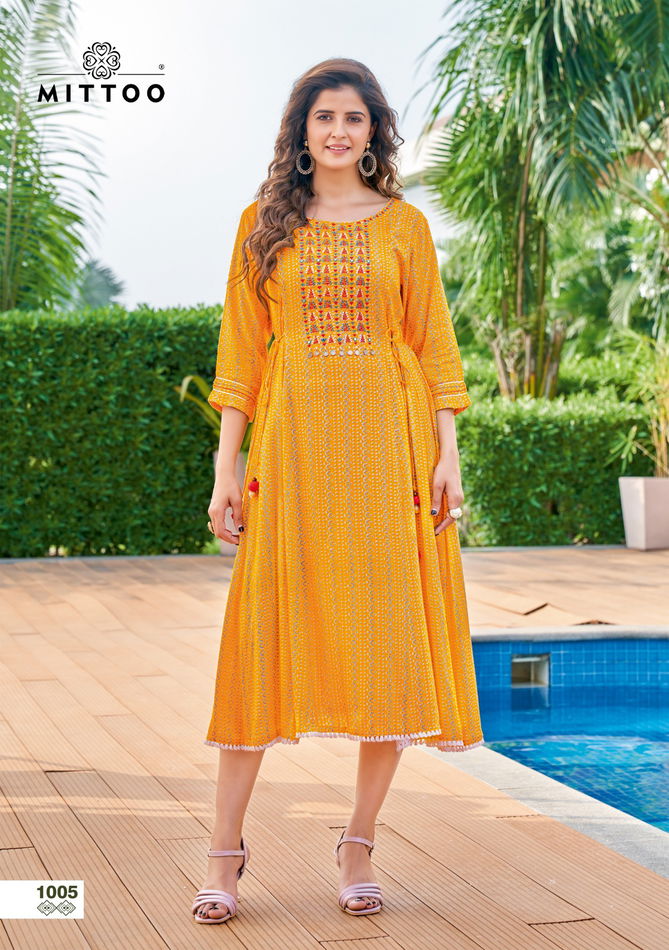 Kanika Mitoo Exclusive Wear Wholesale Rayon Kurti Catalog